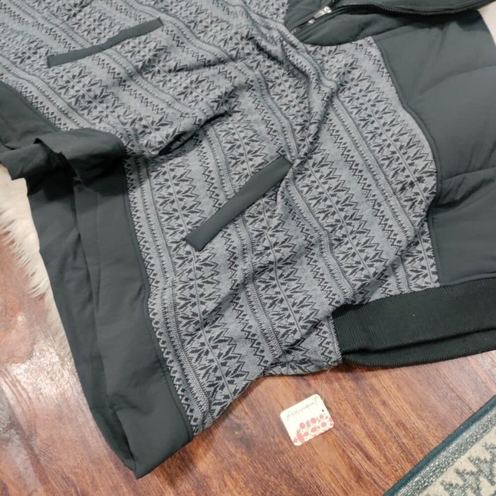 NWT Free People Womens L Movement Heritage Oversized Pullover Poncho Black/Grey - Picture 4 of 10